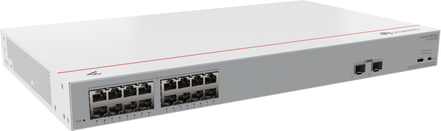 Huawei S110-16LP2SR Switch (16*10/100/1000BASE-T ports, 2*GE SFP ports, PoE+, AC power)