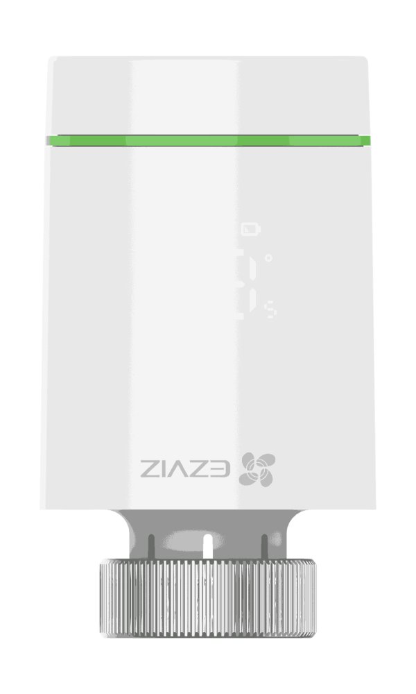 EZVIZ chytrá termostatická hlavice/ 55 mm x 95 mm/ 2x 1,5V AA baterie/ 3.0 V DC/ Zigbee/ bílá