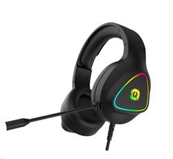 CANYON Herní headset Shadder GH-6, LED, PC/PS4/Xbox, Deep bass, kabel 2m, USB+2x3,5F TRS jack + rozbočovač,černá