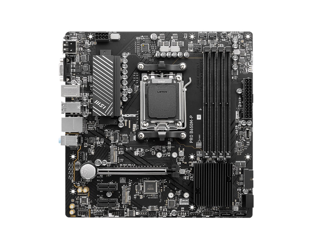 MSI PRO B650M-P AMD B650 Supports AMD Ryzen 7000 Series Desktop Processors Socket AM5 Support HDMITM 2.1 1x DP 1x VGA
