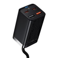Baseus GaN3 Pro stolní rychlonabíjecí adaptér 2x USB-A, 2x Type-C 65W EU, černá