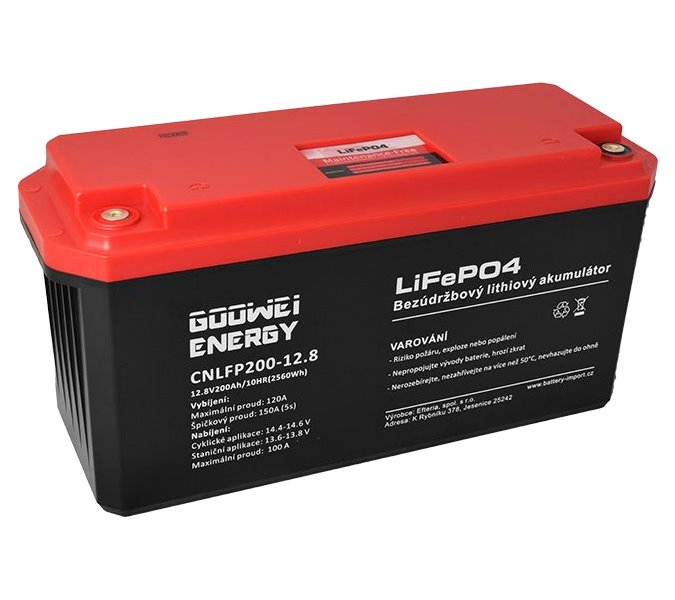 GOOWEI ENERGY trakční baterie (LiFePO4) CNLFP200-12.8, 200Ah, 12.8V