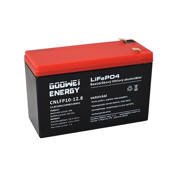 GOOWEI ENERGY trakční baterie (LiFePO4) CNLFP10-12.8, 10Ah, 12.8V