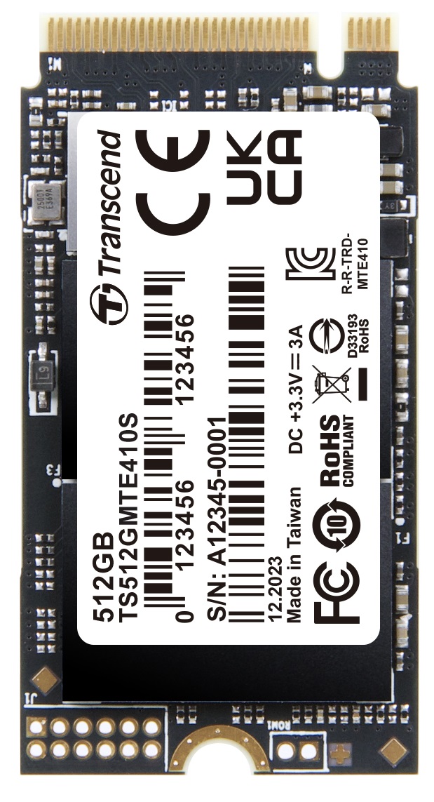 Transcend MTE410S 512GB SSD disk M.2 2242, NVMe PCIe Gen4 x4 3300MB/s R 1600MB/s W