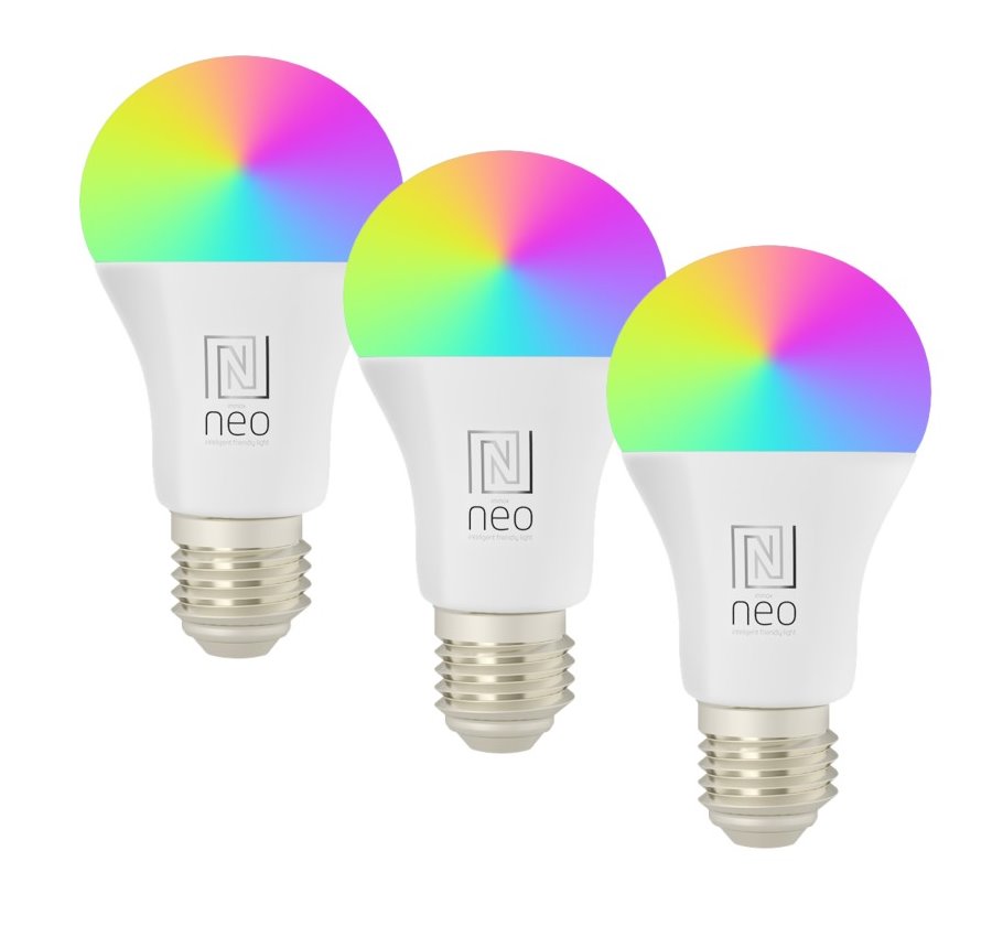 IMMAX NEO LITE SMART sada 3x žárovka LED E27 9W RGB+CCT, stmívatelná, Wi-Fi, Beacon, DO, TUYA