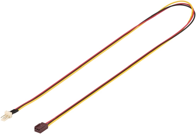 PremiumCord prodlužovací kabel pro ventilátor počítače, 3pinový konektor samec / samice, délka 60cm