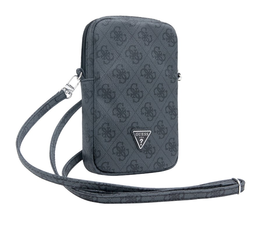 Guess PU 4G Triangle Logo Wallet Phone Bag Zipper, černá Nové