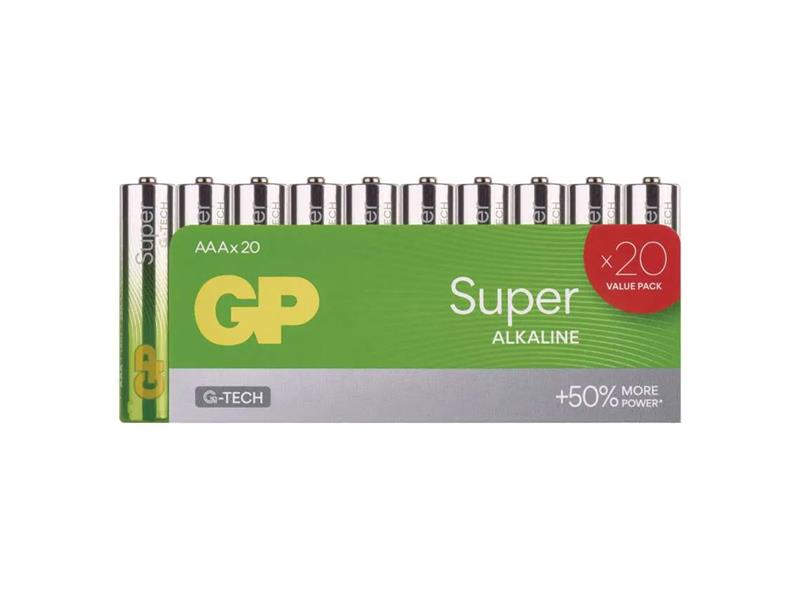 GP alkalická baterie SUPER AAA (LR03) 20pack