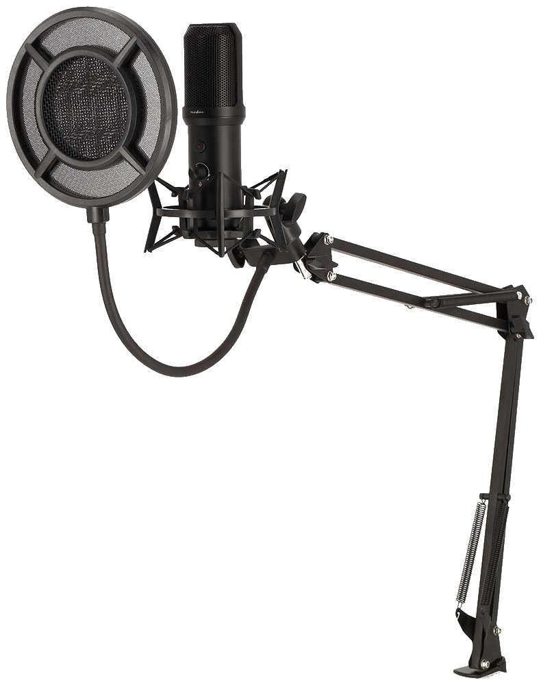 NEDIS herní mikrofon GSMIC410BK/ notebook/stolní/ vypínač/ POP filtr/ USB-A/ černý