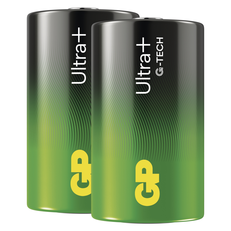 GP alkalická baterie ULTRA PLUS D velké mono (LR20) 2pack