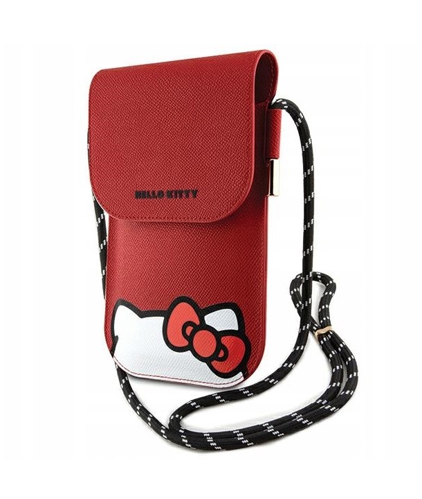 Hello Kitty Leather Hiding Kitty Phone Bag Red Nové
