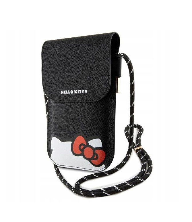 Hello Kitty Leather Hiding Kitty Phone Bag Black Nové