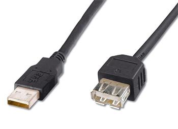 PremiumCord kabel prodlužovací USB 2.0, A-A, 1m, černá