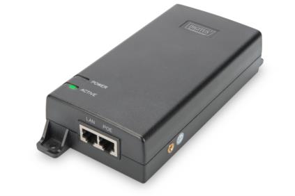 DIGITUS PoE ultra power management injector 48V 60W 10/100/1000 Mbit RJ45 LAN in RJ45 PoE out max 100m
