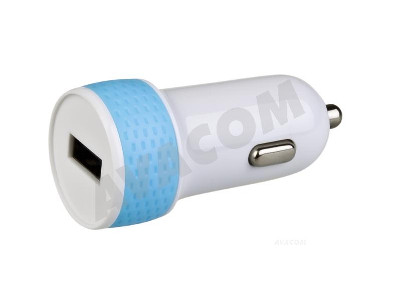 Avacom nabíječka do auta s výstupem USB 5V/1A, bílo-modrá barva